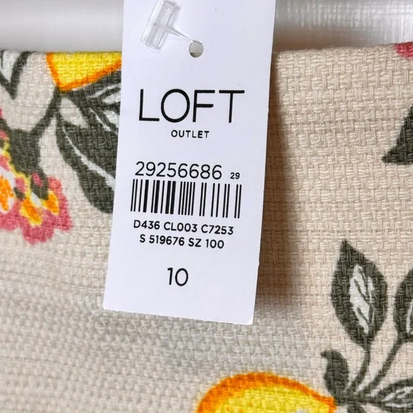 NWT Loft Outlet Lemon Print A-Line Above Knee Skirt, Size 10 - Picture 3 of 10